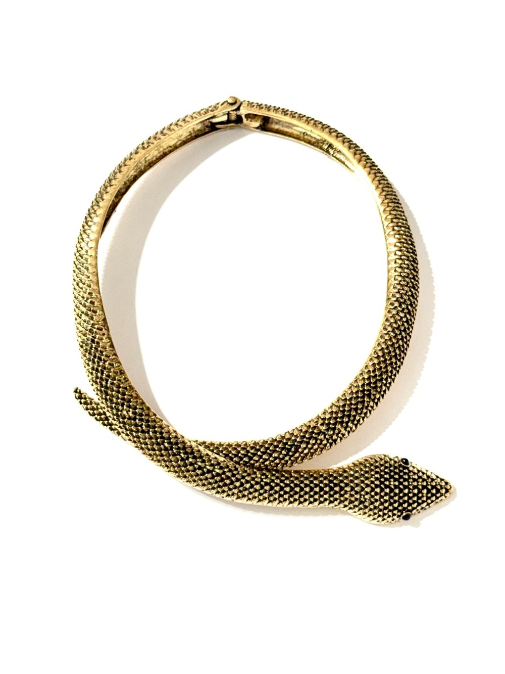Gold Mesh Snake Statement Collar Necklace NWT